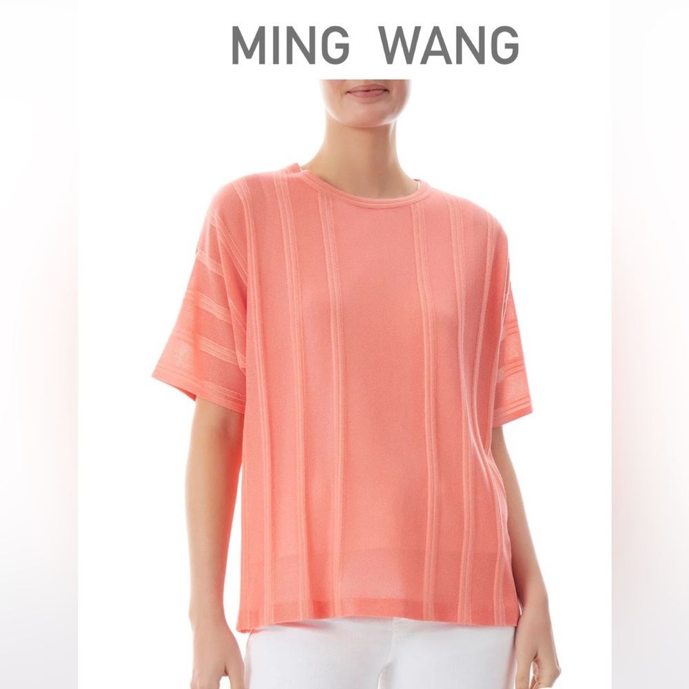 MING WANG
Striped Dolman Sleeve Knit Tunic , Size XL
